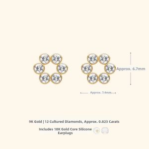 Helas | Cultivated Diamond 9K Gold Earrings