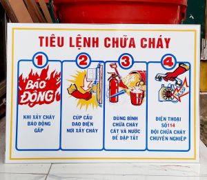 Bảng Nội Quy - Tiêu Lệnh PCCC (Thiếc Không Gỉ)