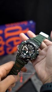 Jam Tangan Pria Casio G-shock Mudmaster GWG-B1000-3A Master Of G - LAND Digital Analog Dial Green Resin Band