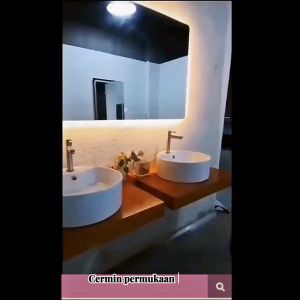 LED mirror Comes with defogging function bathroom mirror Wall mounted mirror for bathroom waterproof mirror with led light large size vanity mirror waterproof led mirror /cermin lekat dinding/cermin tandas/cermin besar dinding 厕所镜子 镜子 厕所