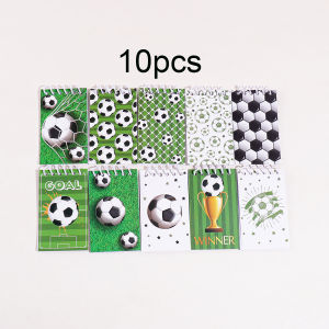 Soccer Themed Mini Spiral Notebooks 10 Pack Football Print Back to School Student Memo Pads for Classroom Reward Party Favors