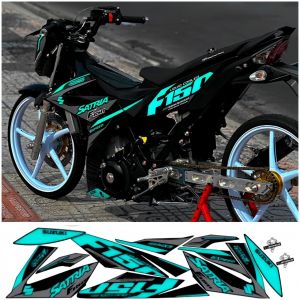 Tem rời Satria Fi 150cc - Mẫu F150. Chất liệu PPF Cao Cấp : 3 Lớp Chống Nước Chống Phai Màu. Nhãn Dán Decal