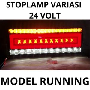 Stoplamp LED Variasi Running Jalan 24Volt 41Cm Lampu Rem Belakang Truk Mitsubushi Fuso Colt Diesel Canter Toyota Dyna Hino 500 Lohan Ranger Dutro UD Quester Kuzer Isuzu Giga Elf Nkr Nmr