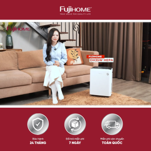 Máy hút ẩm block 35L nhập khẩu FUJIHOME DH35W-HEPA công suất 35 lít/ ngày lọc không khí bụi mịn