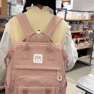 Hong Kong style backpack women Portable handheld shoulder and back dual use Waterproof school bag