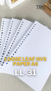 TRG Isi Loose Leaf HVS Paper 20 Holes LL-31 A5 80gsm - Refill Kertas Binder Motif Ruled Dotted Grid Plain 80 gsm 1 Pak Isi 50 Lembar TRG