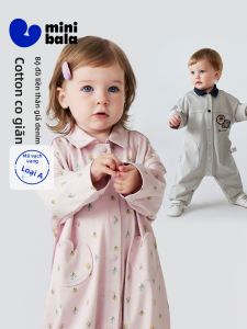 MINI BALA | Bodysuit Chất Denim Mềm Mại Phong Cách Retro Cho Bé