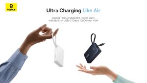 【CCC Certified】Baseus PicoGo Digital Display Power Bank 10000mAh 45W/20000mAh 22.5W 3C Certified Fast Charing Built-in USB-C Cable Air-Travel
