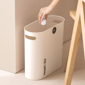 Simplified Long Narrow Bin Home Use Bathroom Kitchen Paper Basket Large Size No Cover Trash Can Gap Filler Plastic Material