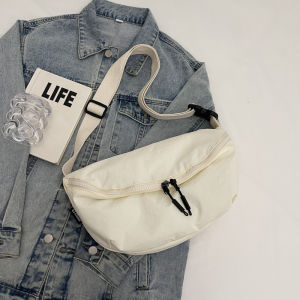 Fashionable Canvas Crossbody Bag for Work Nylon Dumpling Shape Mobile Phone Bag Ladies Small Accessories Purse 2025 New Pure Color