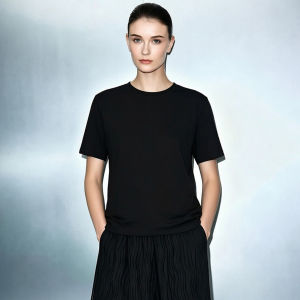 AMII | Summer Side Slit Asymmetric Cotton T-Shirt