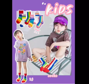 SET 3 ĐÔI TẤT VỚ CẦU VÒNG CÁ TÍNH DỄ THƯƠNG TỪ 1-12 TUỔI MÃ 57 DÀNH CHO BÉ TRAI BÉ GÁI