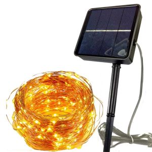 Solar LED String Light Starry Lights Copper Wire Lights Wedding New Year Outdoor Balcony Garden Decoration Hanging Tree Lights
