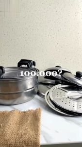 QME 12in1 Panci Steamer Set Stainless isi 5 pcs + 2pcs Kukusan Panci Bahan Tebal PREMIUM/Panci Stainless set