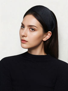Mibeco French Vintage Minimalist Style Hairband Wide Edge Embellished Headwear Fashionable Korean Style Hair Accessories