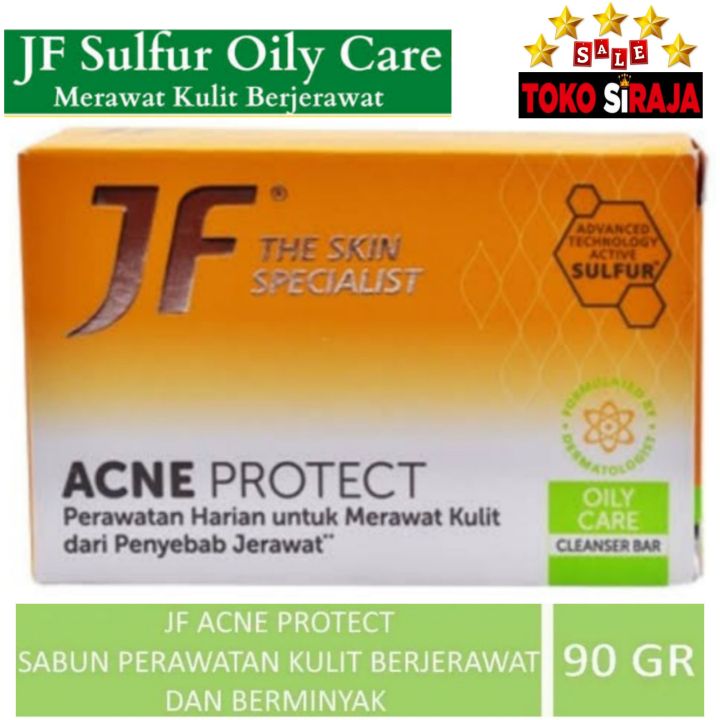 JF SULFUR ACNE PROTECT OILY CARE 90 GRAM / SABUN BATANG JF ACNE PROTECT 90 G