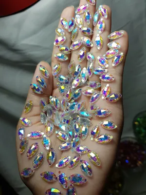 DIAMOND sampan jelly gliter 6x12mm payet jelly iso 100 bji & 45bji payet gliter pelangi
