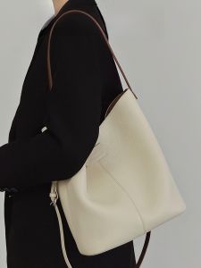 jpj | Casual JPJClassic Top Layer Cowhide Leather Bucket Bag Womens Single Shoulder Slung Bag Commuting Armpit Bag Soft Bag