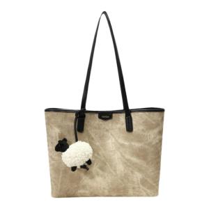 Chio2nd South Wind Large Capacity Womens Tote Bag Commuter Shoulder Bag Class Travel Bag British Style Soft Handle Bag