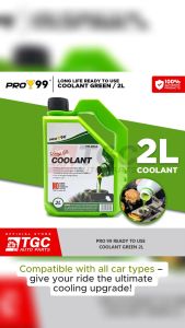 PRO-99 Long Life Radiator Coolant / Ready to use Coolant Green 2 Liters ( 2L ) - 1pc