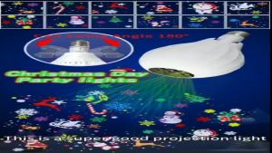 JG169 RGB Bulb LED E27 Lamp AC 240V 180° Adjustable Party Laser Light