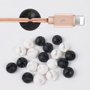 Silicone Cable Organizer Wholesale 1-40pcs USB Cable Winder Management Clips for Mouse Keyboard Earphone Headset Wire Holders