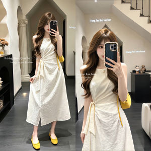 XUECAIQI | French Style Waist-Cinching Elegant Slimming Womens Dress