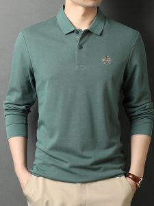 เสื้อยืดคอโปโลผู้ชายแขนยาวผ้าฝ้ายแท้ ทรงหลวม ทรงหลวม ลายปัก ลายปัก ฤดูร้อน ปี 2022 แฟชั่นธุรกิจ