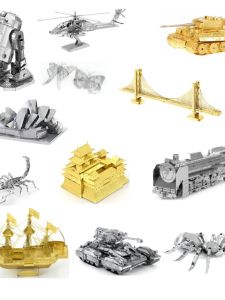 Metal Assembling Building Blocks 3D DIY Handmade Puzzle Puzzle Aircraft Tank Assemble Model Adult