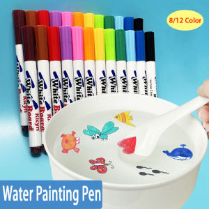 Baby Floating Pen 12 Color Kids Water Painting Floating Pen Set Water Floating Large Capacity Erasable Whiteboard Marker