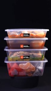 Citybox กล่องใส่อาหาร 500ml 25 ชิ้น แบบเหลี่ยม พร้อมฝาล็อคแน่น เข้าไมรโคเวฟได้ สีดำและสีใส