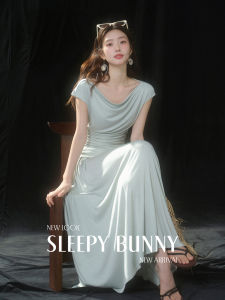 Versatile Off-shoulder Fitted Top and A-line Long Skirt Set with Lyocell
