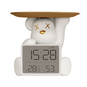 FONDOLO | Creative Violent Bear Clock Thermometer Key Storage Decor