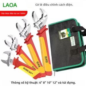 LAOA | LAOA VDE Cờ Lê Điều Chỉnh Cách Điện 1000V 6/8/10/12 Inch Cờ Lê Đa Năng Dành Cho Thợ Điện Bảo Trì Công Cụ Sửa Chữa Tay Bằng Thép Crom-vanadi