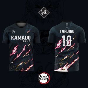 Bandai | Summer 2026 Ghost Slayer Tanjiros "Solar Breath No. 10" Football Themed 3D Print Breathable T-shirt Adult Family Top Y2k