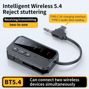 Bluetooth 5.4 Transmitter Receiver Supports to 2 Headphones/iphone AUX Wireless Audio Adapter for CarAirplanePCGymSwitch