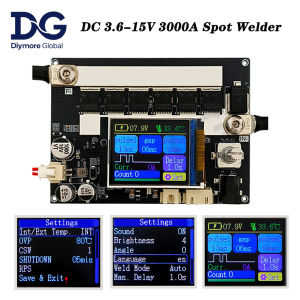 DC 3.6-15V 3000A Portable Spot Welder DIY Kit Digtal LCD Color Screen For 18650 Battery Dual Pulse Welding Machine Tools