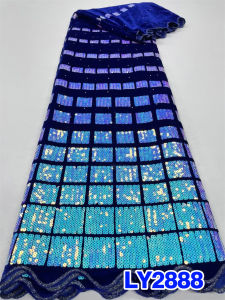 African Velvet Lace Fabric 5 Yards High Quality Party Dress Luxury Sequins Embroidery Nigerian Lace Fabric 2025