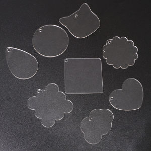 1Pc Acrylic Transparent Creative Kawaii Guka Blank Round Cat Heart Cloud Card Photo Display Cards DIY Keychain Pendant Ornament