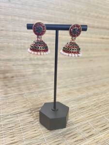 Stone earrings with Pearl Jumkhas