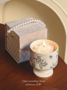 Ceramic Candle Scenic Sound of Falling Flowers Tea Olive Flower Aromatherapy Candle Gift for Girls Birthday Special High-End Small Fragrance