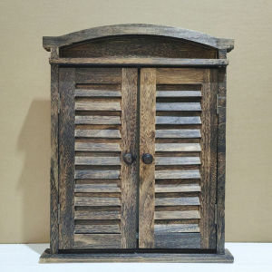 French Style Wooden Decorative Mirror Fake Window Frame Solid Wood Electric Meter Box Covering Garden Balcony Wall Hanging Piece