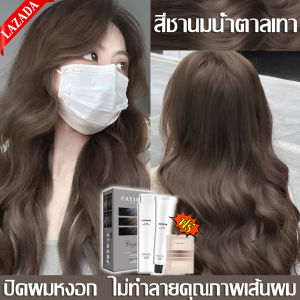 สีเทรนด์ ปี 2025 สีย้อมผมน้ําตาลเบจ สีย้อมผม ยาย้อมผม สารบริสุทธิ์จากพืชธรรมชาติ กลิ่นหอมสดชื่นไ ปิดผมขาว