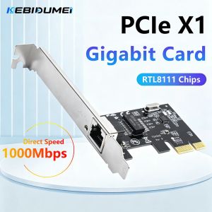 Kebidumei | Kebidumei 1000Mbps RJ45 PCI Express Converter PCIE To RJ45 Network Card RTL 8111H Chips LAN Etherent Gigabit Adapter For Desktop