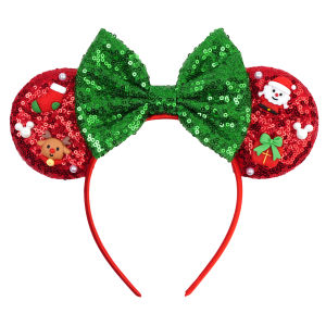 Disney | Disney Merry Christmas Head Band Girl Minnie Mickey Mouse Ears Hair Accessories For Women Candy Cane Hairband Kids Xmas Headwear