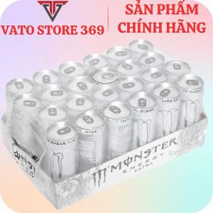 Nước tăng lực có ga MONSTER trắng energy ultra lon 355ml