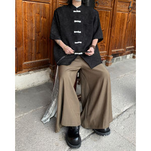 New Chinese Style Short-Sleeved Shirt Mens Summer New Arrival Buckle Zhongshan Suit Fancy Loose Shirt Coat