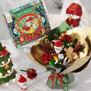 Sembo 605026 Merry Christmas Santa Claus Flower Bouquet Music Box Decoration Building Blocks Brick 圣诞花束音乐盒 *Ready Stock*