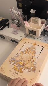 Wonder Moon 804010 Platinum Christmas Gold Wonderful Flower Tower Music Box Building Bricks Decoration Blocks Girl