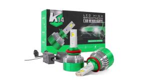 Đèn Pha Ô Tô LED Ba Màu K14 H11 150W 4575 Chip Điều Khiển Bằng APP Tương Thích Canbus H1 H3 H4 H7 H8 HB3 9005 Bóng Đèn Sương Mù